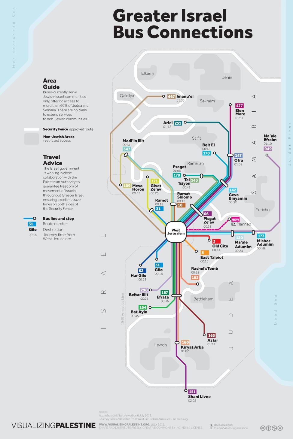 kaart van de bus