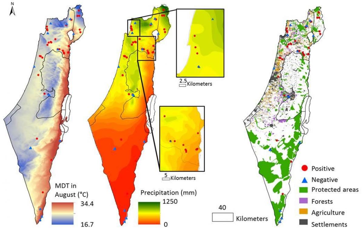 kaart van israël klimaat