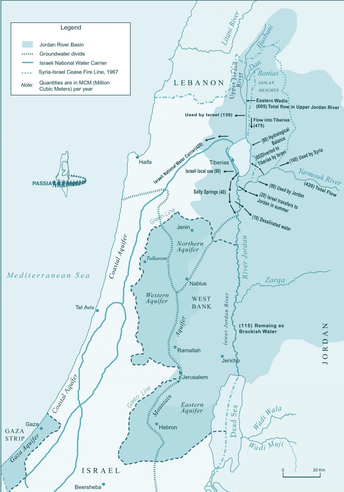 kaart van israël rivier