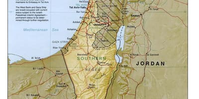 Kaart van israël geografie 