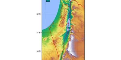Kaart van israël hoogte