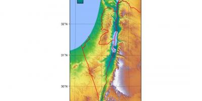 Kaart van israël hoogte